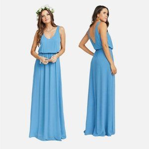 Show Me Your MuMu Kendall Maxi Dress Size XS Womens Coastal Blue Low Back